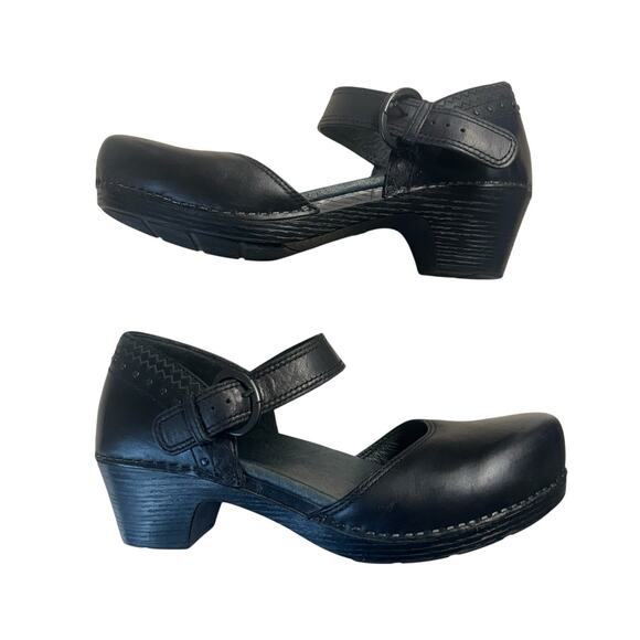 Dansko Makenna Black Genuine Leather Mary Jane Clogs size 40(9.5-10) - Picture 3 of 16